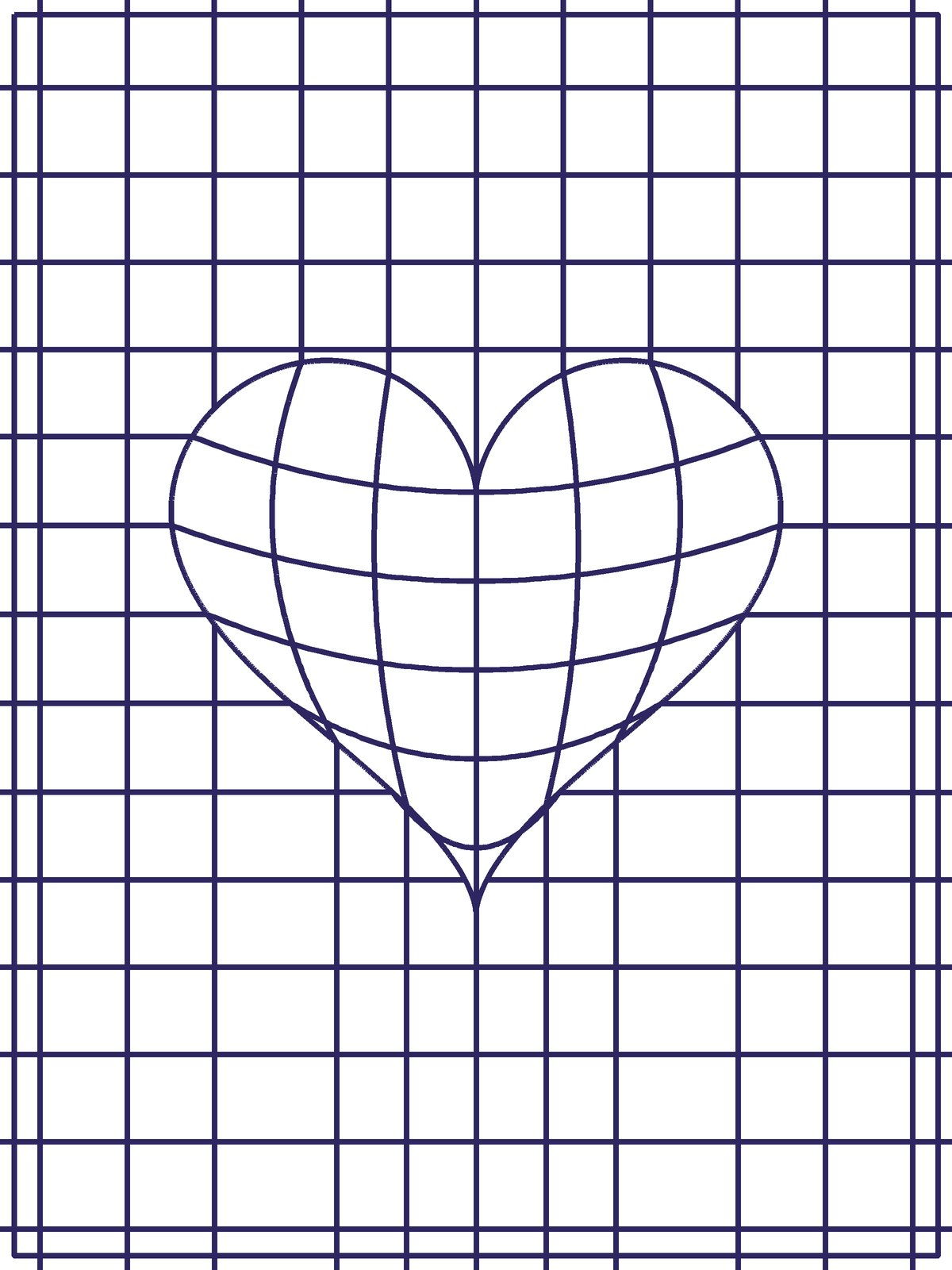 Il cuore con le linee curve e lo sfondo a linee dritte