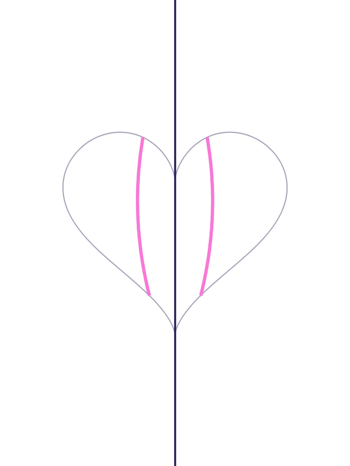 Passo 3 del disegno del cuore 3D