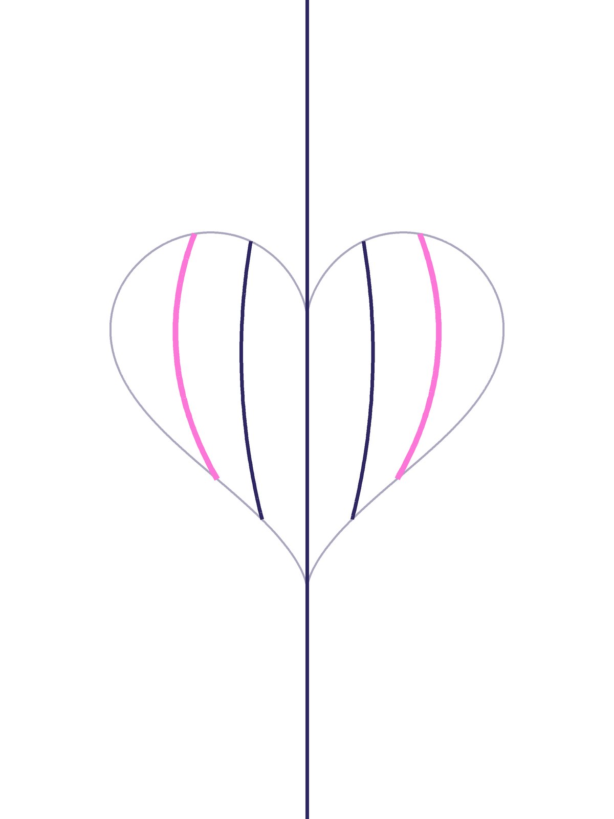 Passo 4 del disegno del cuore 3D