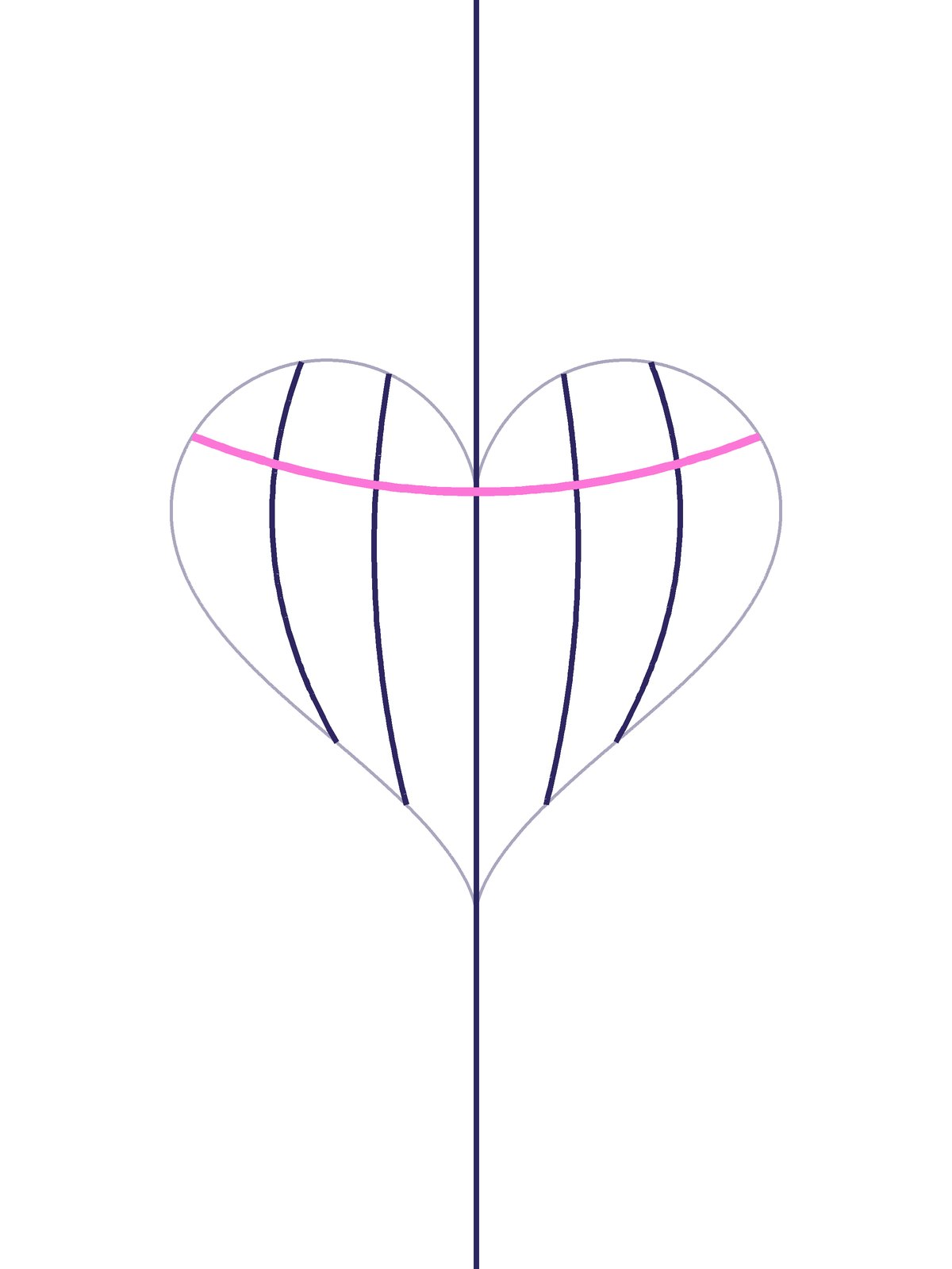 Passo 5 del disegno del cuore 3D