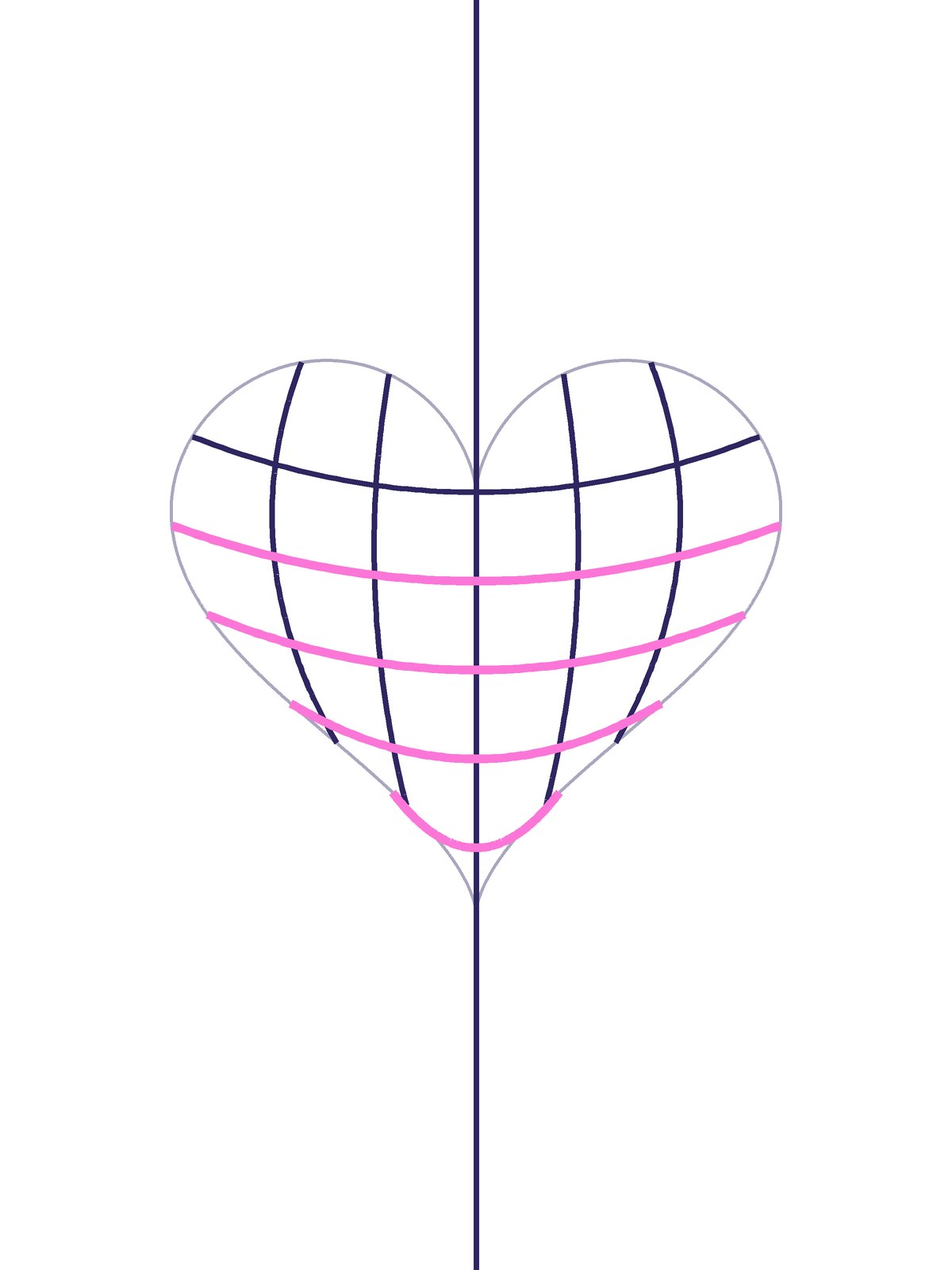 Passo 6 del disegno del cuore 3D