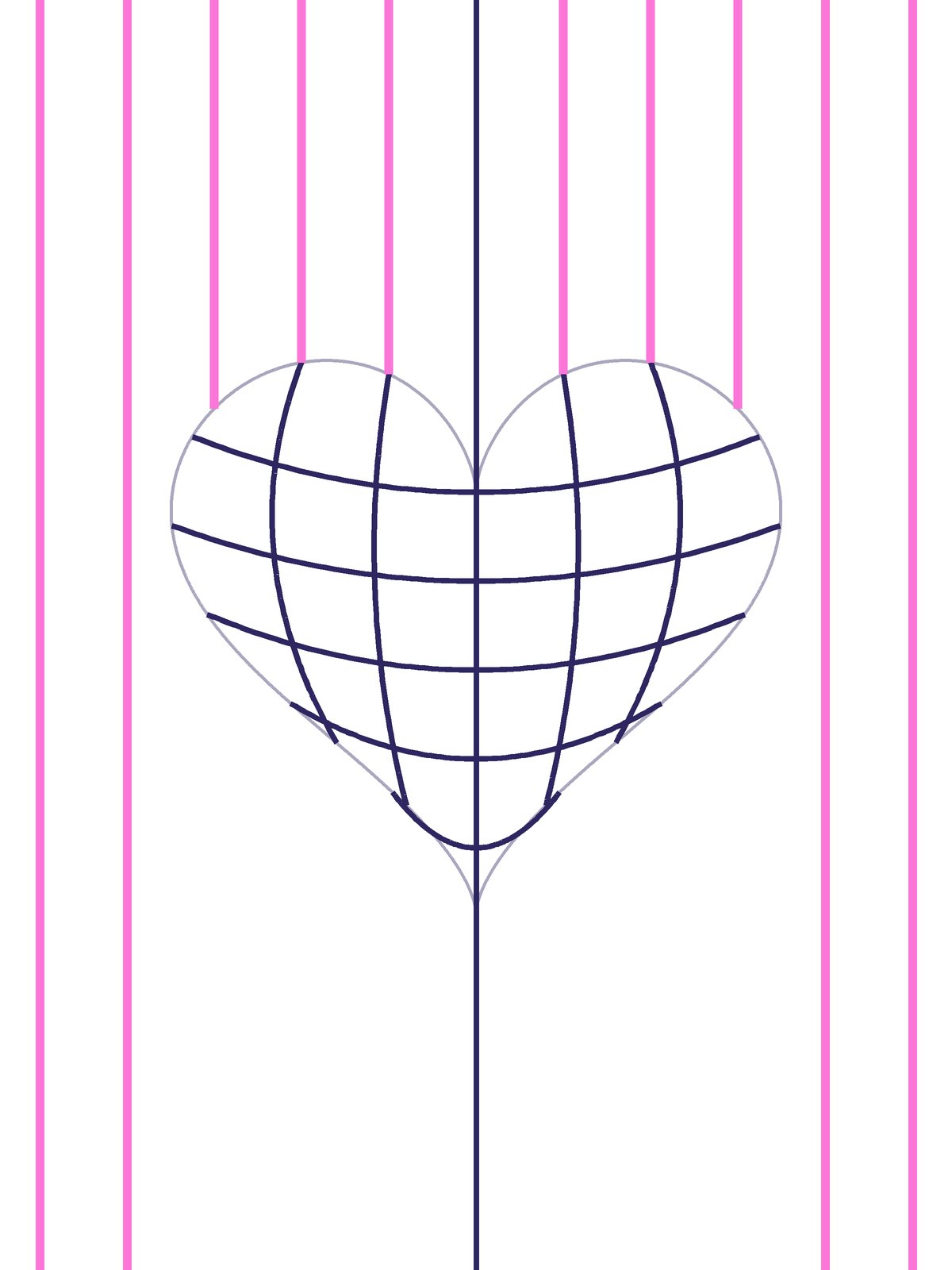 Passo 7 del disegno del cuore 3D
